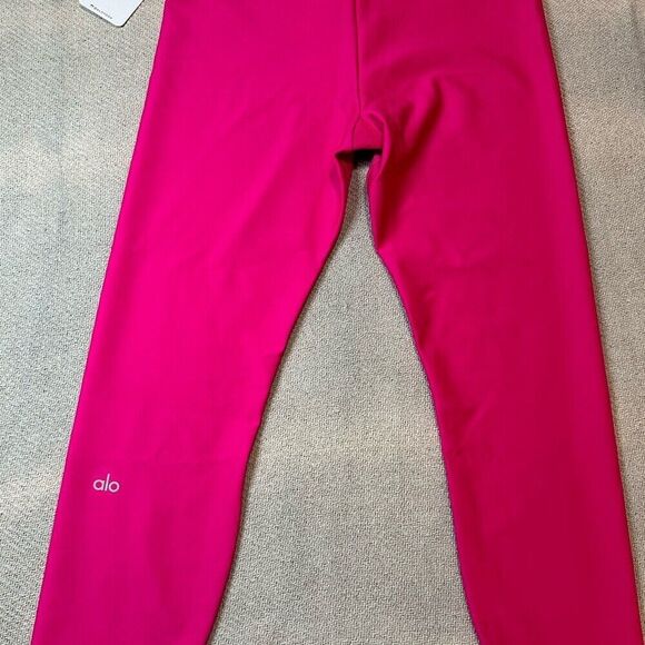 ALO Yoga Leggings Size Large NWT Airlift High Waist Conceal Zip Pink - Picture 10 of 10